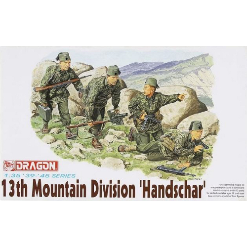 13th MOUNTAIN TROOP HANDSCHAR KIT 1:35 Dragon Kit Figure Militari Die Cast Modellino