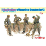FALLSCHIRMJAGER W/KURZER 8cm GRANATWERFER 42 KIT 1:35 Dragon Kit Figure Militari Die Cast Modellino