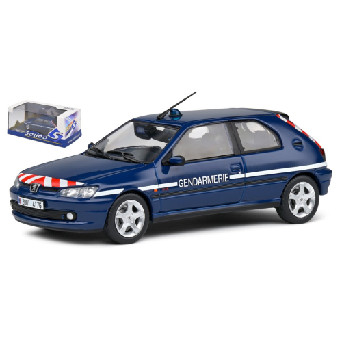 PEUGEOT 306 S16 GENDARMERIE 1998 BLUE 1:43 Solido Forze dell'Ordine Modellino