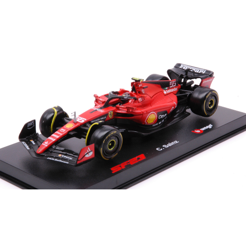 FERRARI F-23 N.16 2023 CHARLES LECLERC SIGNATURE WITH HELMET 1:43 Burago Formula 1 Modellino