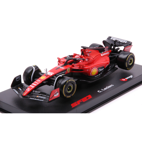 FERRARI F-23 N.55 2023 CARLOS SAINZ SIGNATURE WITH HELMET 1:43 Burago Formula 1 Modellino