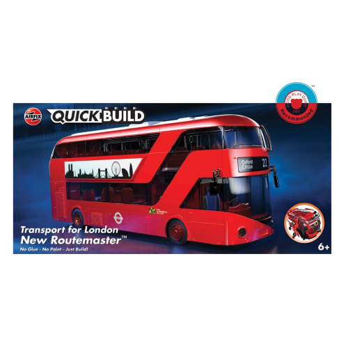 QUICK BUILD NEW ROUTEMASTER BUS cm 30 Airfix Kit Auto Modellino