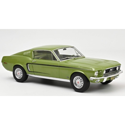 FORD MUSTANG FASTBACK GT 1968 LIGHT GREEN METALLIC 1:12 Norev Auto Stradali Modellino