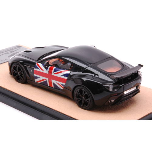 ASTON MARTIN V12 ZAGATO 2012 BLACK WITH ENGLISH FLAG ED.LIM.PCS 10 1:43 Tecnomodel Auto Stradali Modellino