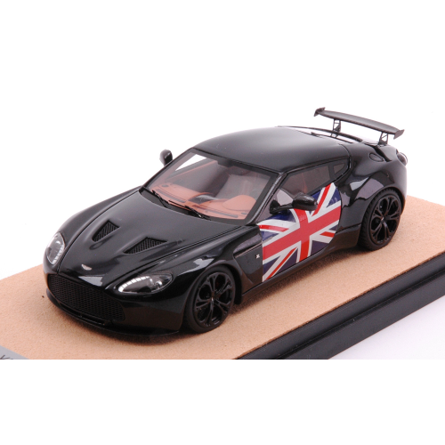 ASTON MARTIN V12 ZAGATO 2012 BLACK WITH ENGLISH FLAG ED.LIM.PCS 10 1:43 Tecnomodel Auto Stradali Modellino