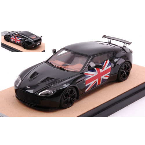 ASTON MARTIN V12 ZAGATO 2012 BLACK WITH ENGLISH FLAG ED.LIM.PCS 10 1:43 Tecnomodel Auto Stradali Modellino