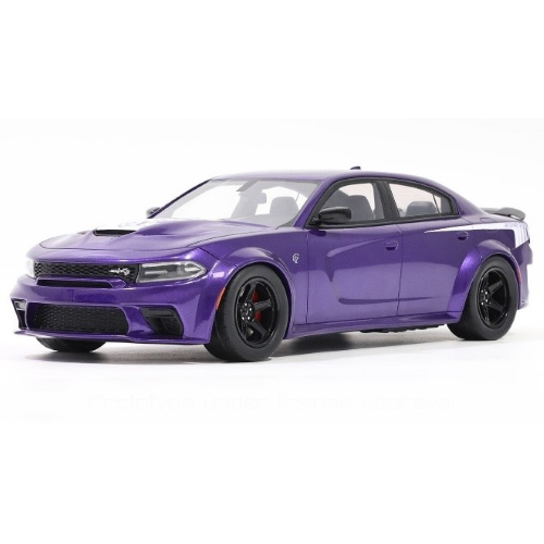 DODGE CHARGER SUPER BEE 2023 PLUM CRAZY 1:18 GT Spirit Auto Stradali Modellino