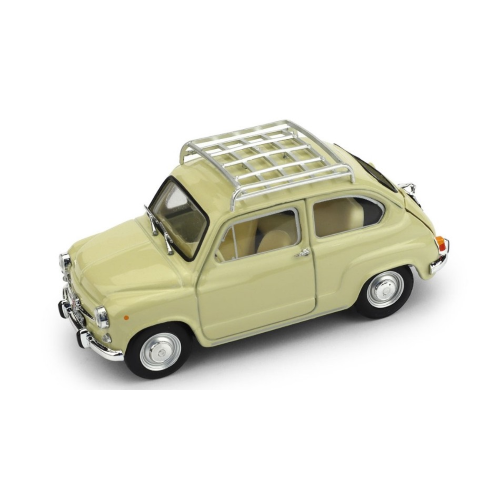 FIAT 600 D FANALONE 1965 BEIGE SABBIA 1:43 Brumm Auto Stradali Modellino
