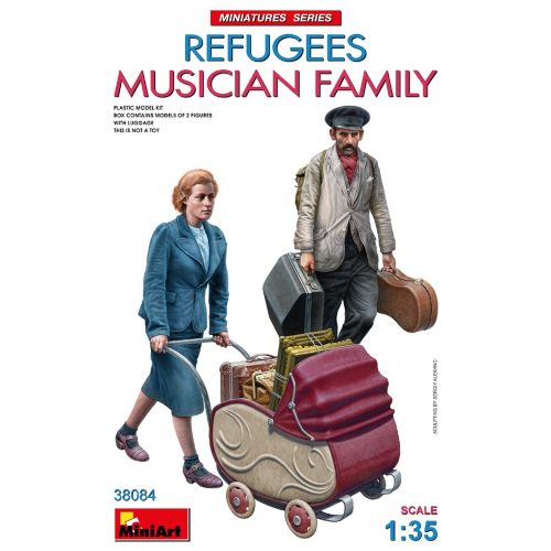 REFUGEES MUSICIAN FAMILY KIT 1:35 Miniart Kit Figure Militari Modellino