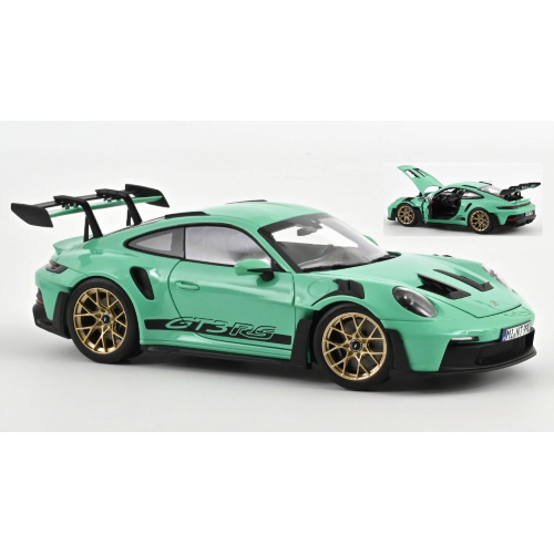 PORSCHE 911 GT3 RS 2022 MINT GREEN 1:18 Norev Auto Stradali Modellino