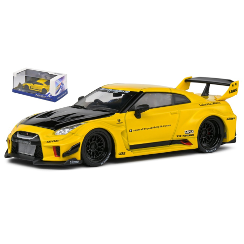 NISSAN GT-R (R35) LB WORKS SILHOUETTE COUPE 2019 YELLOW/BLACK 1:43 Solido Auto Stradali Modellino