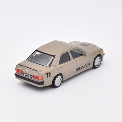MERCEDES 190E 2.3 1984 BEIGE METALLIC SENNA JET-CAR 1:43 Norev Auto Stradali Modellino