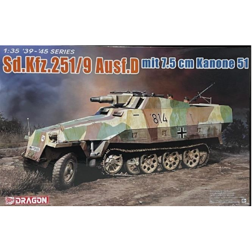 SD.KFZ.251/9 Ausf.D MIT 7,5 cm KANONE 51 KIT 1:35 Dragon Kit Mezzi Militari Modellino