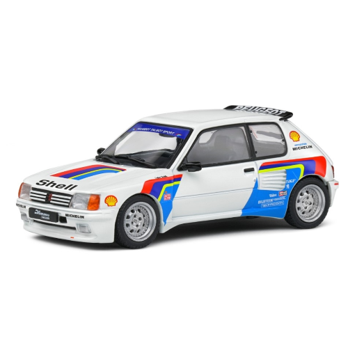 PEUGEOT 205 GTi DIMMA RALLY TRIBUTE 1992 WHITE 1:43 Solido Auto Rally Modellino