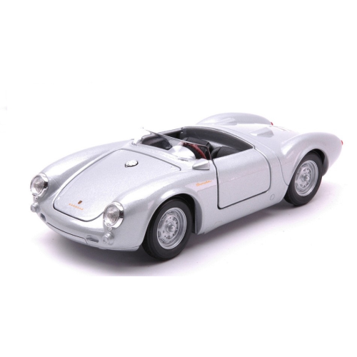 PORSCHE 550 SPYDER SILVER 1:24 Welly Auto Stradali Modellino