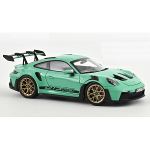 PORSCHE 911 GT3 RS 2022 MINT GREEN 1:18 Norev Auto Stradali Modellino
