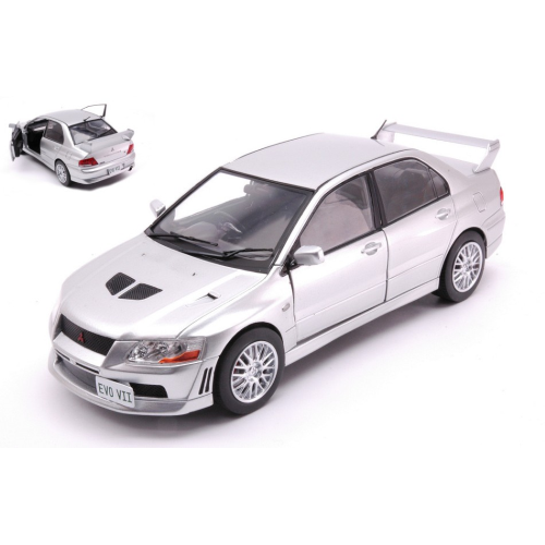 MITSUBISHI LANCER EVOLUTION VII 2001 SILVER RHD 1:24 Whitebox Auto Stradali Modellino