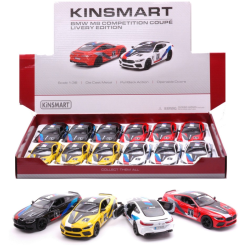 BMW M8 COMPETITION COUPE' (1 Model) cm 12,5 1:38 Kinsmart Modellismo Giocattolo Modellino