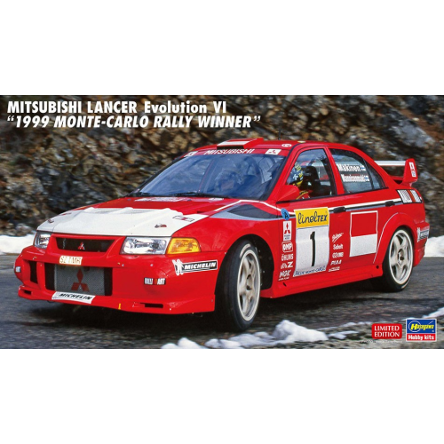 MITSUBISHI LANCER EVO VI 1999 WINNER MONTECARLO RALLY KIT 1:24 Hasegawa Kit Auto Modellino