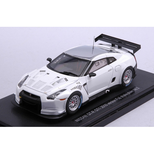 NISSAN GT-R GT1 2010 VERSION FUJI SHAKE DOWN WHITE 1:43 Ebbro Auto Stradali Modellino