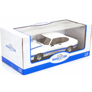 FORD CAPRI MK II X-PACK 1975 WHITE/BLUE 1:18 ModelCarGroup Auto Stradali Modellino