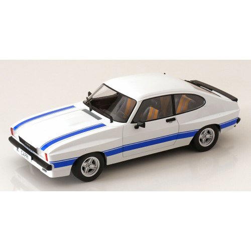FORD CAPRI MK II X-PACK 1975 WHITE/BLUE 1:18 ModelCarGroup Auto Stradali Modellino
