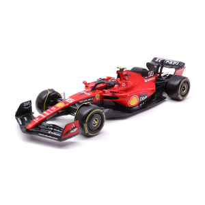 FERRARI SF-23 F1 N.55 CARLOS SAINZ 2023 WITH PILOT + HARD CASE 1:24 Burago Formula 1 Modellino