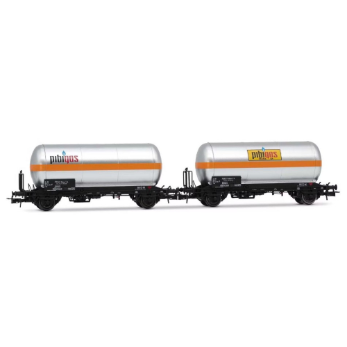 FS 2-UNIT PACK 2-AXLE GAS TANK WAGONS PIBIGAS EP.IVa 1:87 Rivarossi Treni Modellino