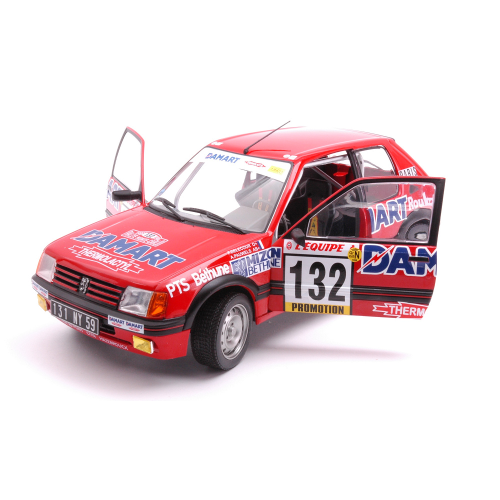 PEUGEOT 205 1.6 GTi N 132 RALLY MONTEC.1986 F.DELECOUR-A.C.PAUWELS 1:18 Solido Auto Rally Modellino