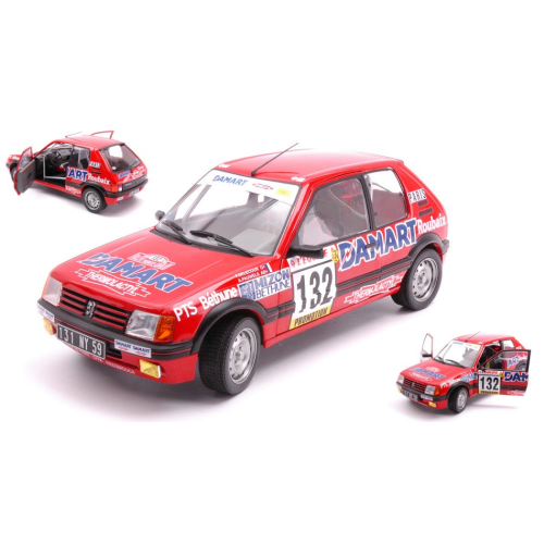 PEUGEOT 205 1.6 GTi N 132 RALLY MONTEC.1986 F.DELECOUR-A.C.PAUWELS 1:18 Solido Auto Rally Modellino