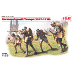 GERMAN ASSAULT TROOPS 1917-1918 4 FIGURES KIT 1:35 ICM Kit Figure Militari Die Cast Modellino
