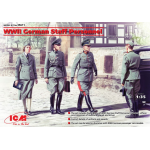 WWII GERMAN STAFF PERSONNEL 4 FIGURES KIT 1:35 ICM Kit Figure Militari Die Cast Modellino