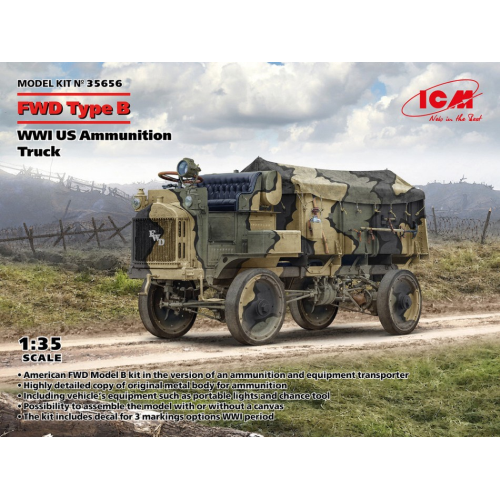 FWD TYPE B WWI US AMMUNITION TRUCK KIT 1:35 ICM Kit Mezzi Militari Modellino