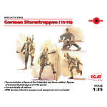 GERMAN STURMTRUPPEN 1918 4 FIGURES KIT 1:35 ICM Kit Figure Militari Modellino