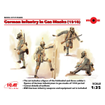 GERMAN INFANTRY IN GAS MASKS 1918 4 FIGURES KIT 1:35 ICM Kit Figure Militari Die Cast Modellino