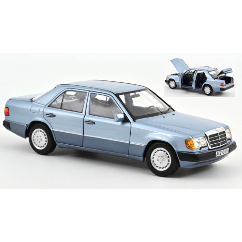 MERCEDES 230 E 1990 LIGHT BLUE METALLIC 1:18 Norev Auto Stradali Modellino