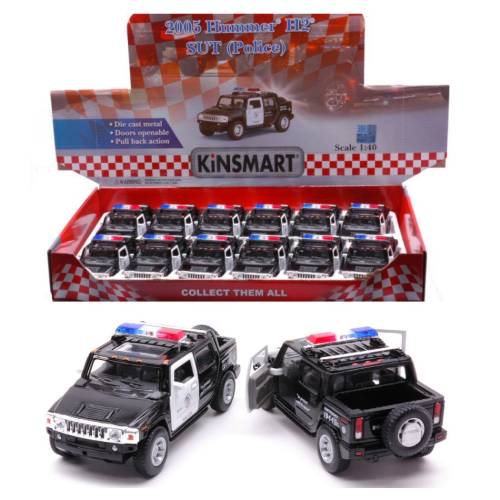 HUMMER H2 SUT POLICE (1 Modellino) 12 1:38 Kinsmart Modellismo Giocattolo Modellino