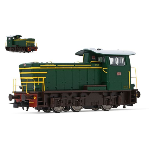 FS LOCOMOTIVA DIESEL DA MANOVRA LIVREA VERDE/GIALLO EP.IV 1971 - 1990 1:87 Rivarossi Treni Modellino