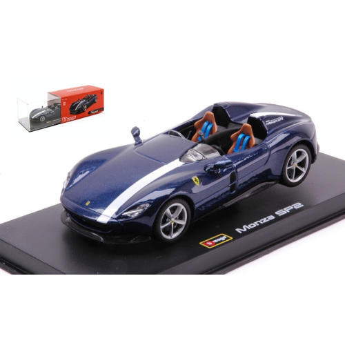 FERRARI MONZA SP2 CONVERTIBLE SIGNATURE BLUE 1:43 Burago Auto Stradali Modellino