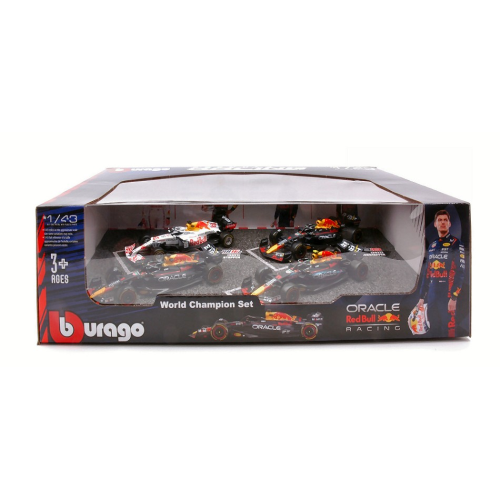 SET RED BULL N1 2023 M.VERSTAPPEN - N11 2023 S.PEREZ - N1 2022 M.VERSTAPPEN - N33 2021 M.VERSTAPPEN 1:43 Burago Formula 1 Modellino