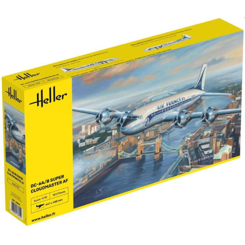 DC6 SUPER CLOUDMASTER AF KIT 1:72 Heller Kit Aerei Modellino