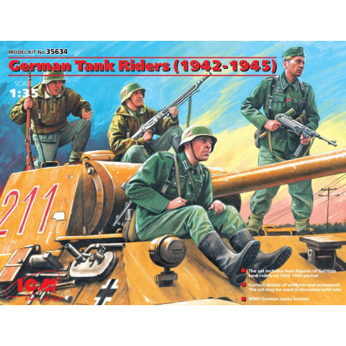 GERMAN TANK RIDERS 1942-1945 KIT 1:35 ICM Kit Figure Militari Modellino