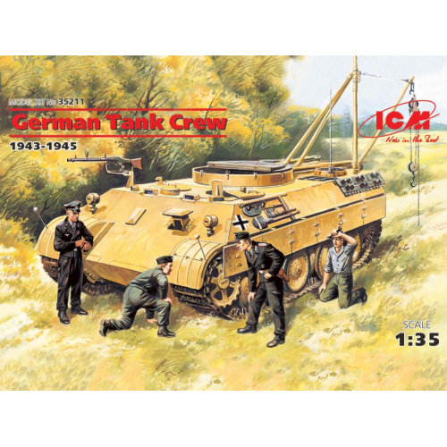 GERMAN TANK CREW 1943-1945 1 OFFICER+1 UNTEROFFICER+2 SOLDIERS KIT 1:35 ICM Kit Figure Militari Modellino