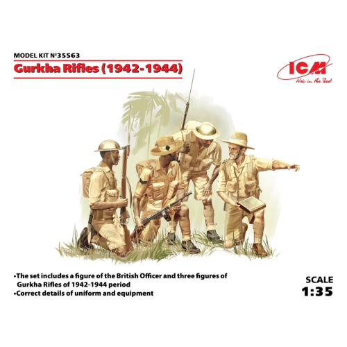 GURKHA RIFLES 1944 4 FIGURES KIT 1:35 ICM Kit Figure Militari Modellino