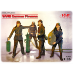 WWII GERMAN FIREMEN 4 FIGURES KIT 1:35 ICM Kit Figure Militari Modellino