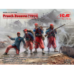 FRENCH ZOUAVES 1914 4 FIGURES KIT 1:35 ICM Kit Figure Militari Modellino