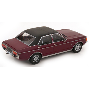 FORD GRANDA MK I 1975 DARK METALLIC RED/ MATT BLACK 1:18 ModelCarGroup Auto Stradali Modellino