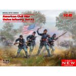 AMERICAN CIVIL WAR UNION INFANTRY SET 2 KIT 1:35 ICM Kit Figure Militari Modellino