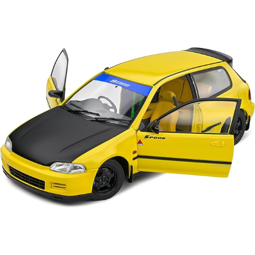 HONDA CIVIC EG6 SiR II SPOON 1991 YELLOW/BLACK 1:18 Solido Auto Stradali Modellino