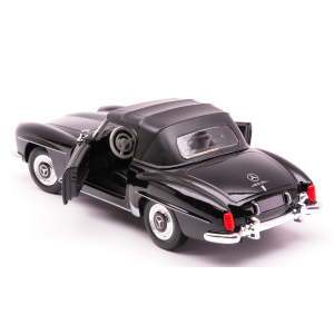 MERCEDES 190SL CLOSED SOFT TOP 1955 BLACK 1:24 Welly Auto Stradali Modellino